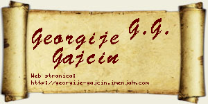 Georgije Gajčin vizit kartica